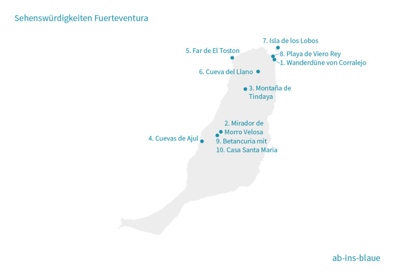 karte sehenswürdigkeiten fuerteventura