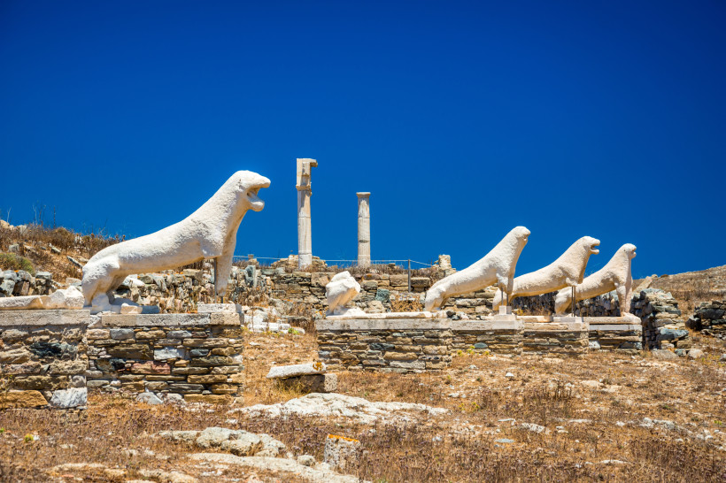 Delos, Kykladen Antike Ruinen auf der Insel Delos in den Kykladen