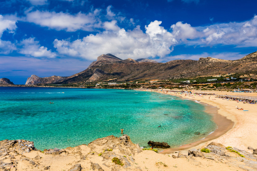 Falassarna, Kreta  Strand, Berge und türkisfarbenes Meer