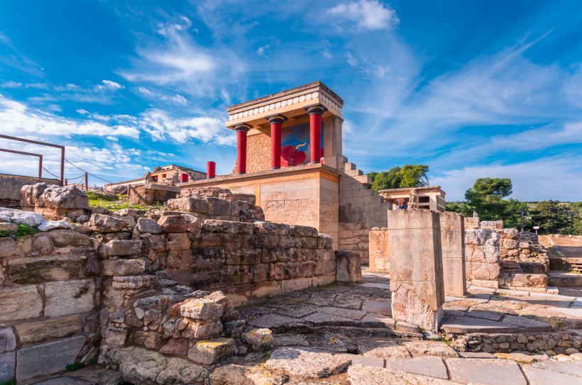 Knossos, Kreta Ruinen des Palastes von Knossos auf Kreta