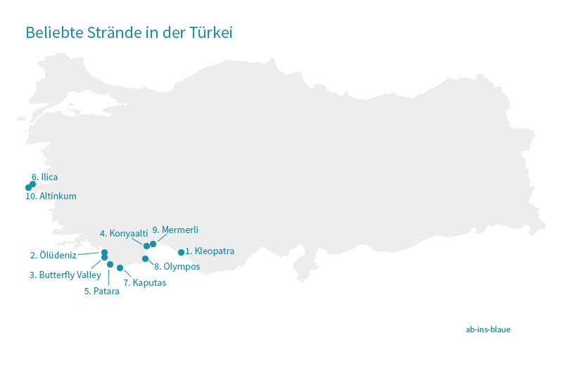 Karte Strände Türkei