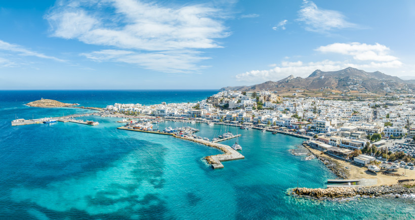 Naxos Blick auf die Stadt und den Hafen