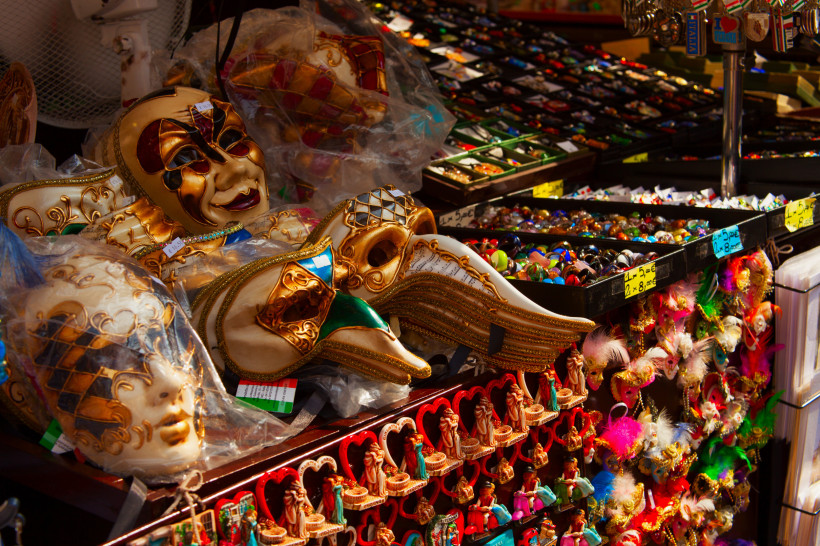 Mexiko Karneval, Masken auf dem Markt, Verkaufsstand