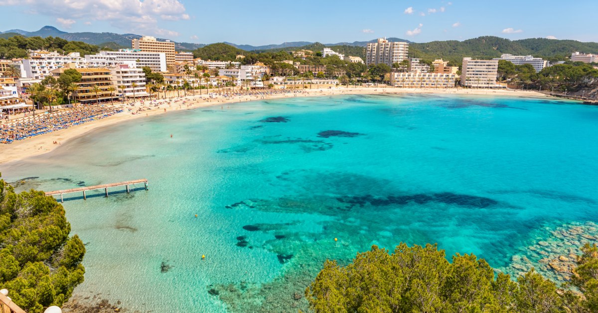 Mallorca, Spain -- turquoise Mediterranean cove, beach and coastal scenery
