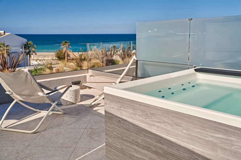 Wohnbeispiel Maisonette mit Hot Tub Meerblick