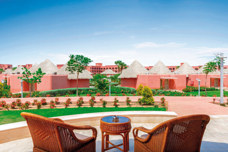 Beispiel Terrasse Bungalow Gartenblick