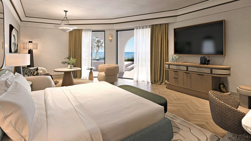 Modellzeichnung Wohnbeispiel King Junior Suite Privatpool Terrasse Meerseite