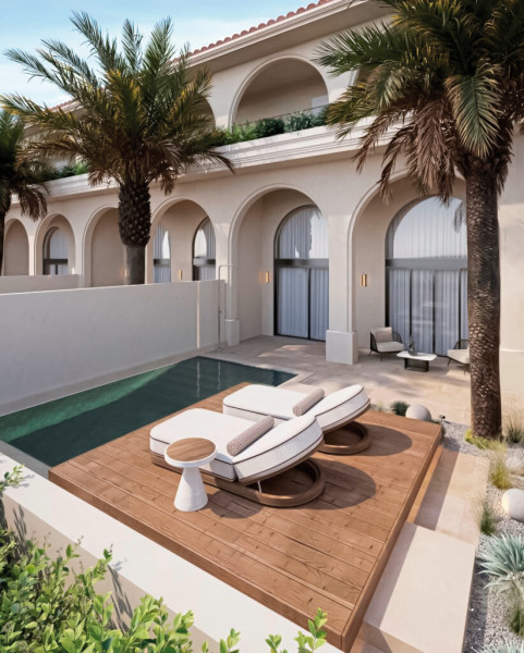 Modellzeichnung Wohnbeispiel King Deluxe Privatpool Gartenblick