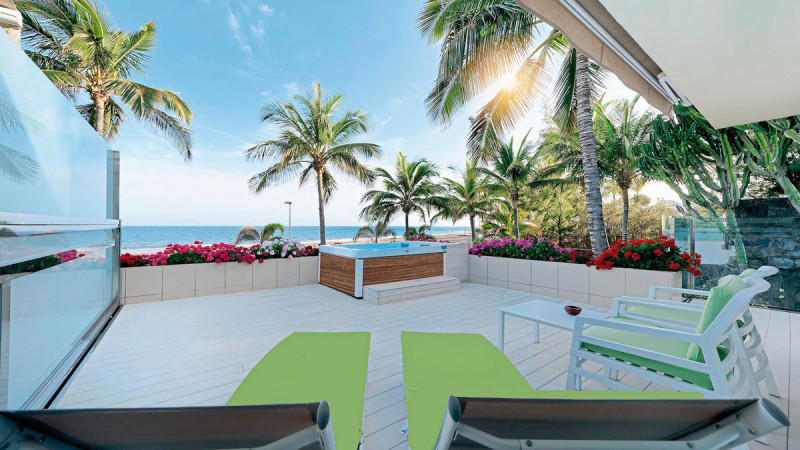 Beispiel Terrasse Bungalow 1. Reihe Meerblick