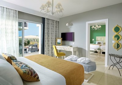 Wohnbeispiel Familienzimmer Gartenblick