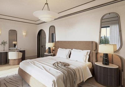 Modellzeichnung Wohnbeispiel 1 Schlafzimmer Villa Privatpool Meerseite