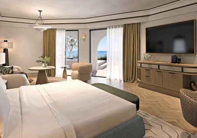 Modellzeichnung Wohnbeispiel King Junior Suite Privatpool Terrasse Meerseite