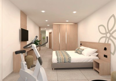 Wohnbeispiel Sentido Fitness Suite mit begehbarem Kleiderschrank